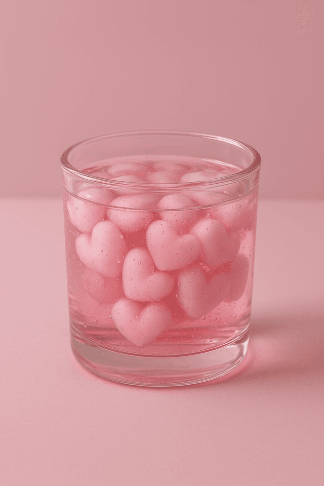 Pink hearts candle